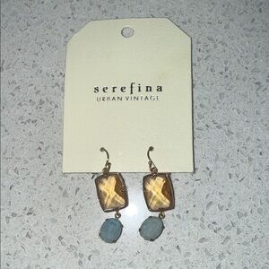 Serafina Gold and Blue Dangle Earrings
